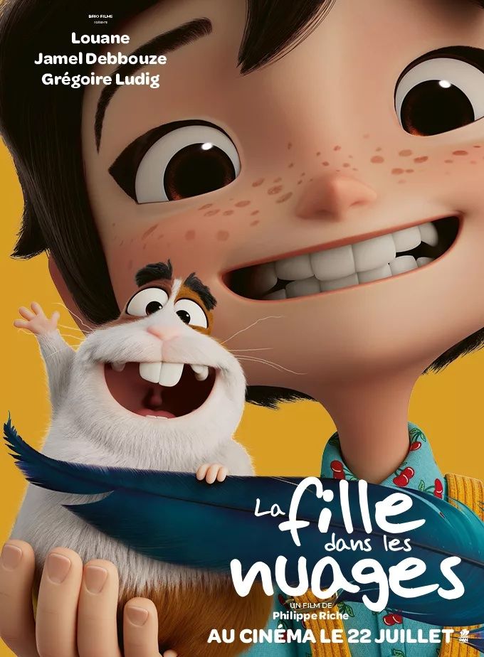 La fille dans les nuages, film d'animation avec les voix de Louane, Jamel Debbouze et Grégoire Ludig.